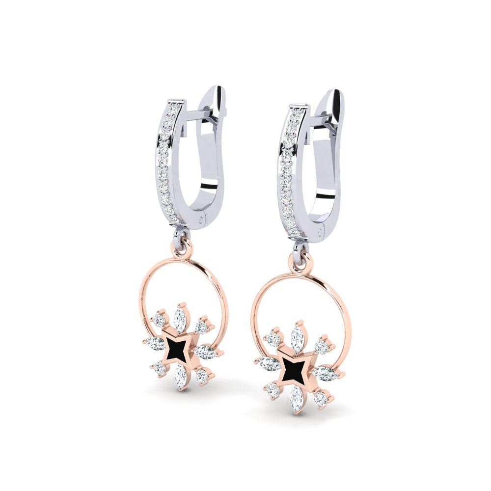 14ct White / Rose Gold Marquise Women's Earring Lianews