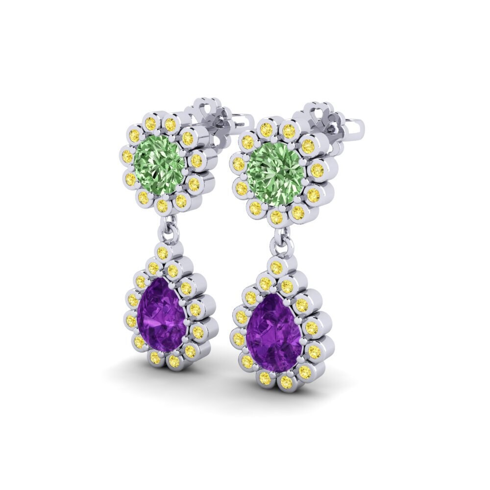 950 Platinum Green Diamond SYLVIE Earring Libben