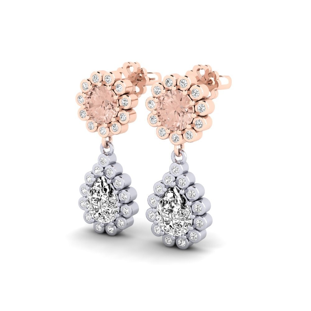 14k White & Rose Gold Morganite SYLVIE Earring Libben