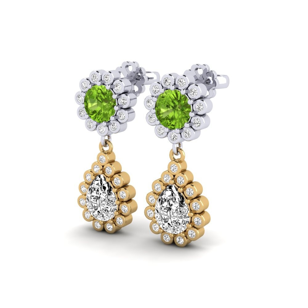 14k Yellow & White Gold Peridot SYLVIE Earring Libben
