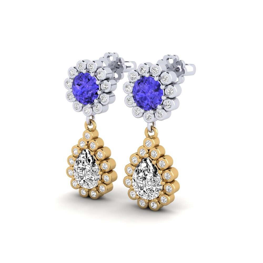 14k Yellow & White Gold Tanzanite SYLVIE Earring Libben