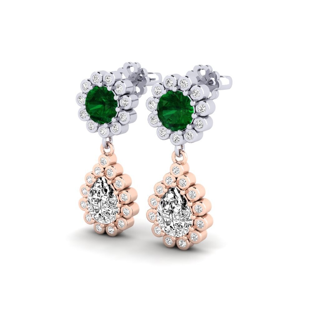 Vermelho & Branco-14K Tsavorite SYLVIE Brincos Libben