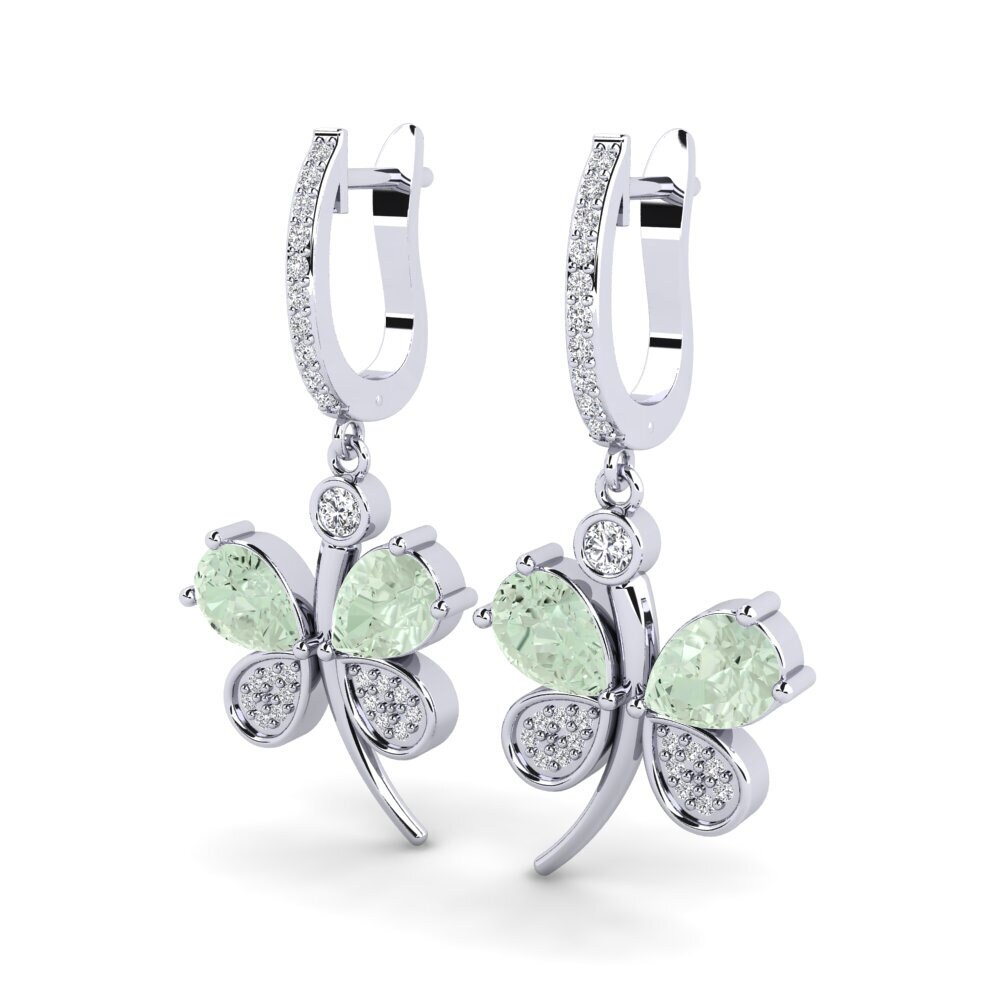 Green Amethyst Women's Earring Libellule