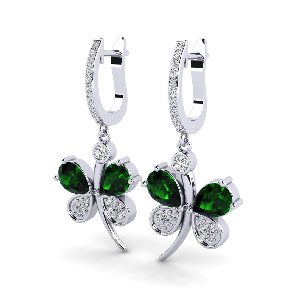 Green Tourmaline Women's Earring Libellule