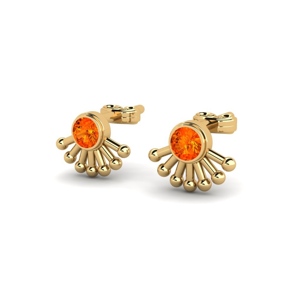 14ct Yellow Gold Orange Sapphire Women's Earring Liebig