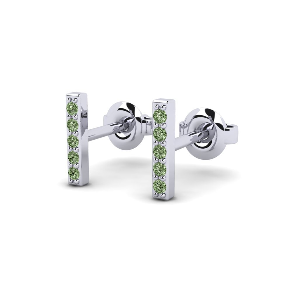 950 Platin Grüner Diamant Damen ohrring Lijocht
