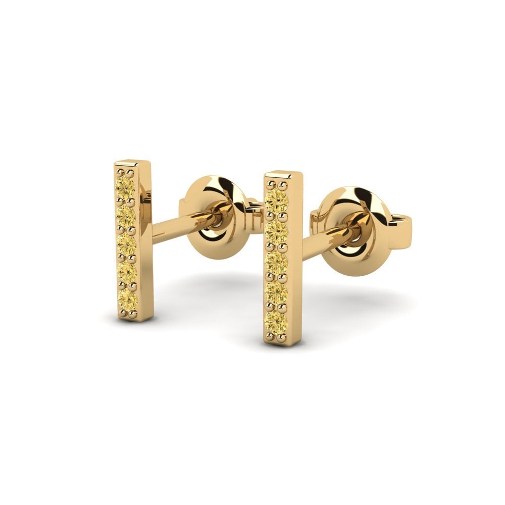 Diamante Amarillo Pendiente de mujer Lijocht