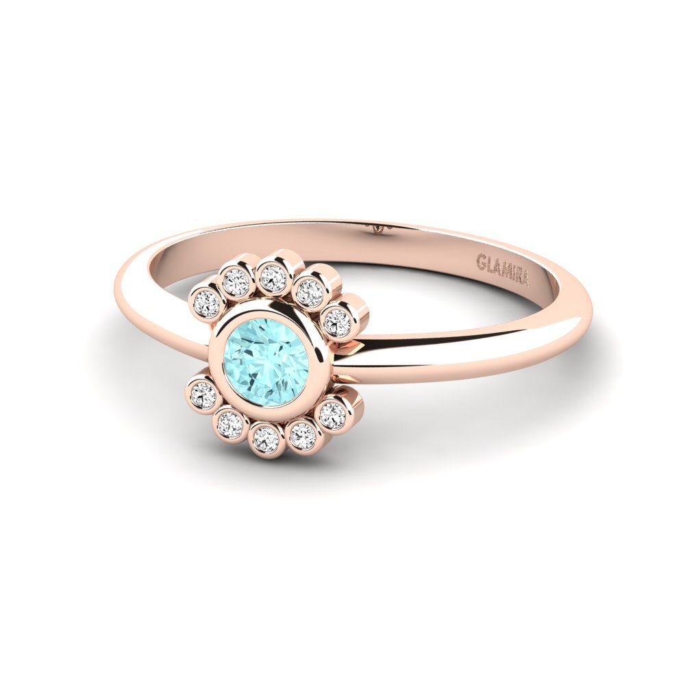 Aguamarina Anillo de compromiso Liliar