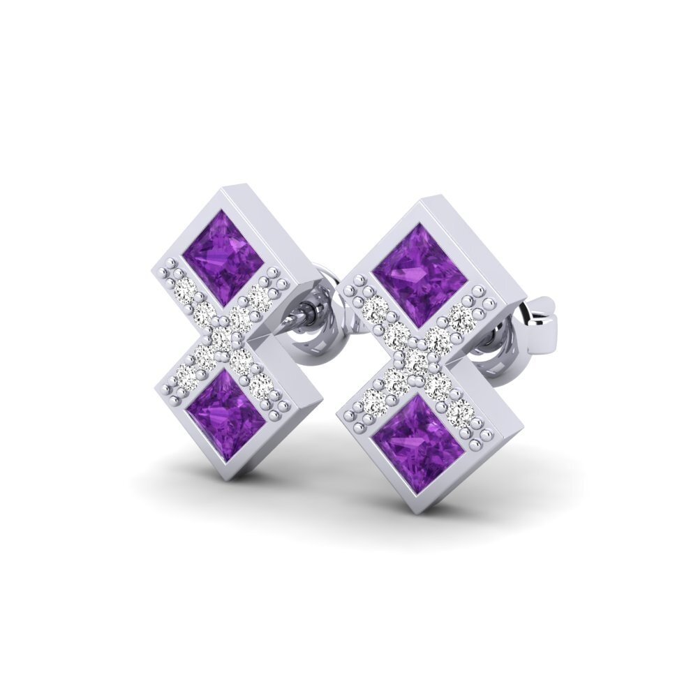 Weißgold 750 Amethyst Damen ohrring Liliya