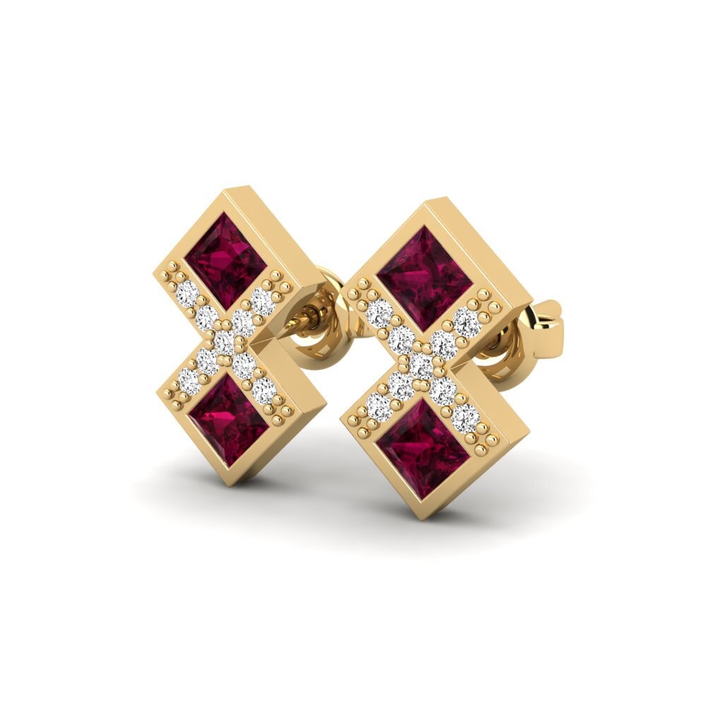 Đá Rhodolite Bông tai nữ Liliya