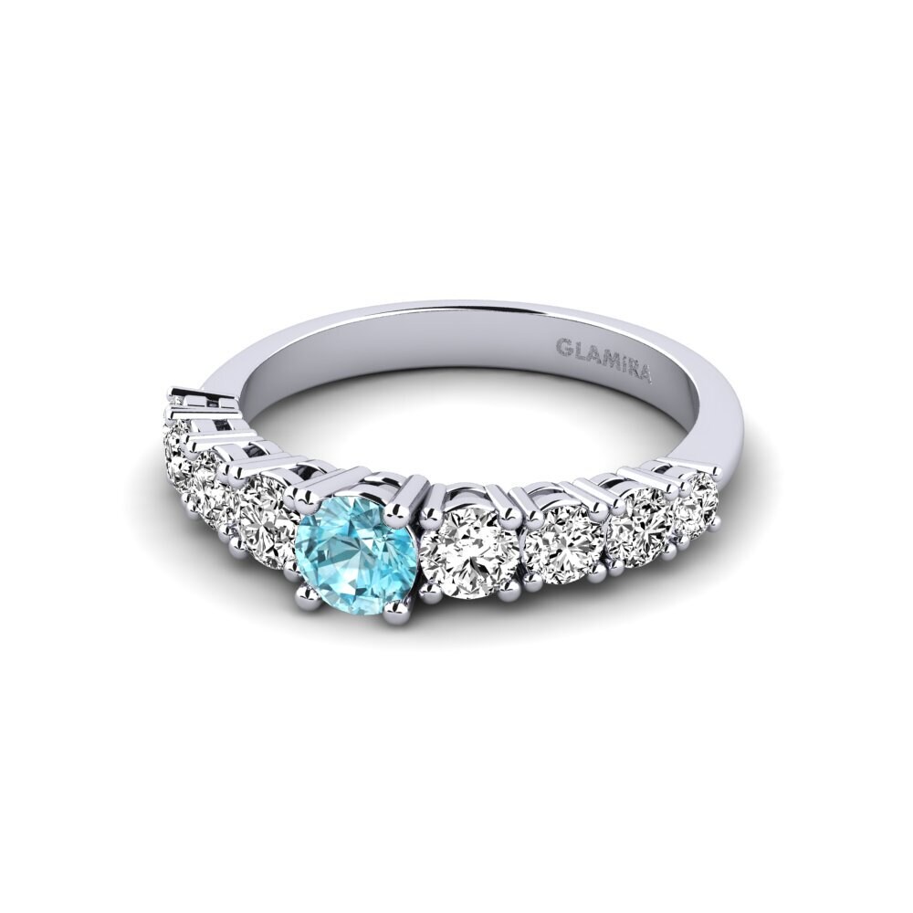 Blue Zircon Engagement Ring Lilyanna