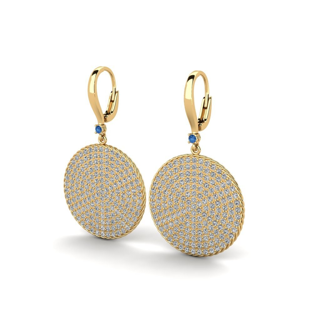 Zircônia azul escuro Brincos Feminino Liminaire