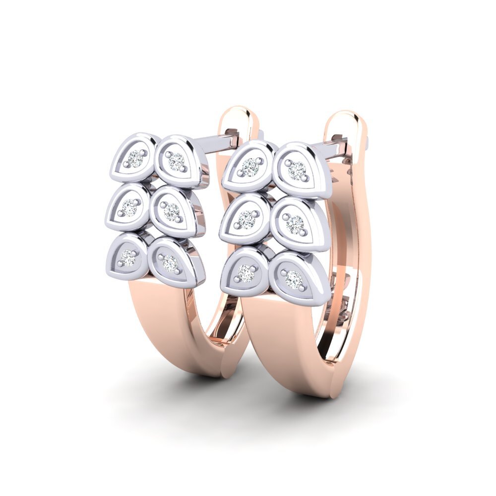 9k Oro Rosa & Blanco Pendiente de mujer Lindy
