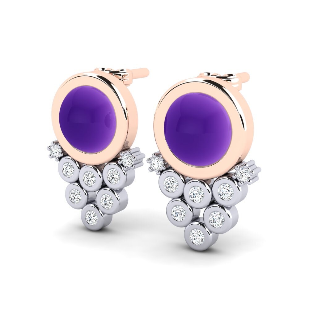 18ct Rose & White Gold Women's Earring Linka