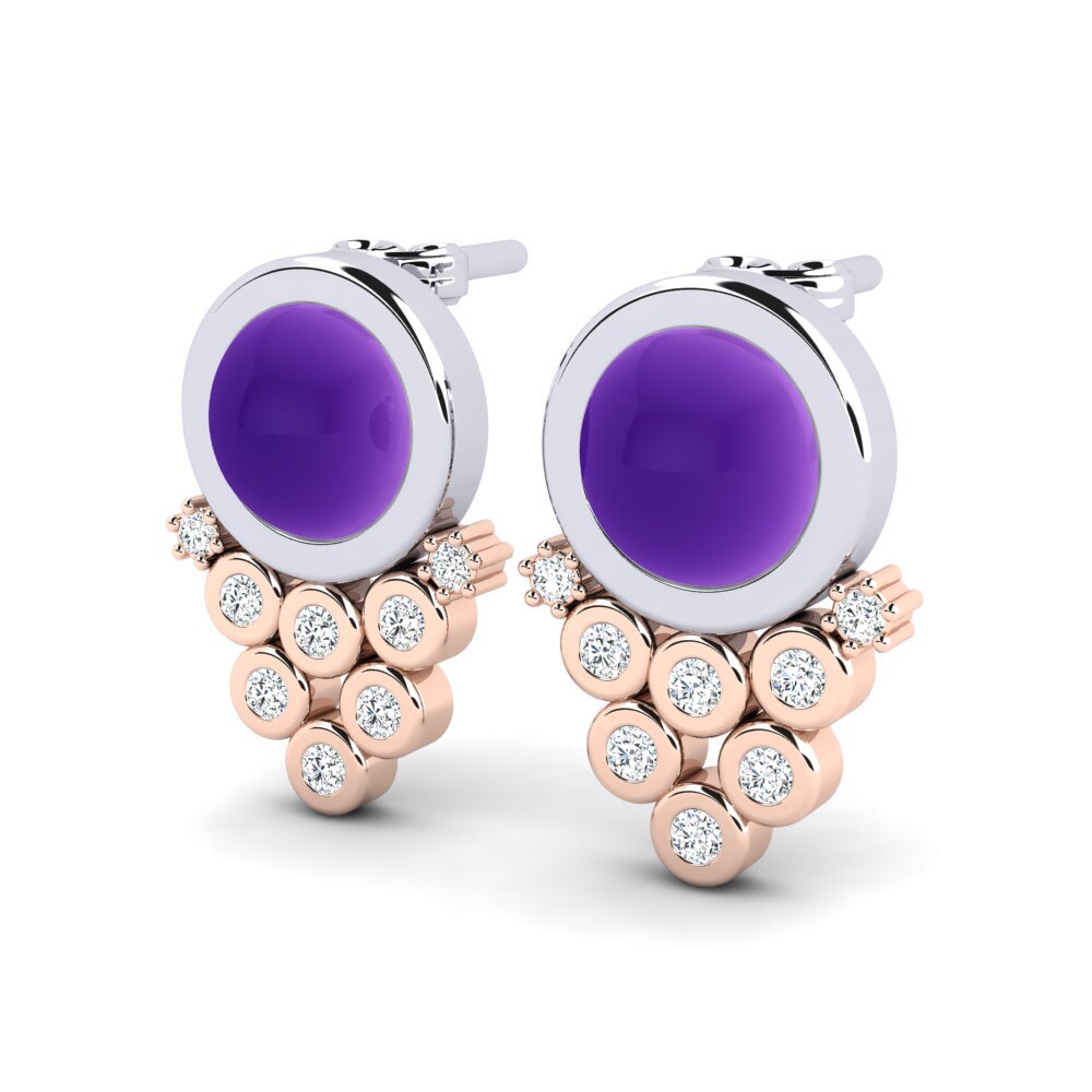 18ct White & Rose Gold Women's Earring Linka