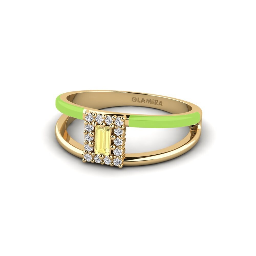 Zafiro amarillo Anillo Linksma