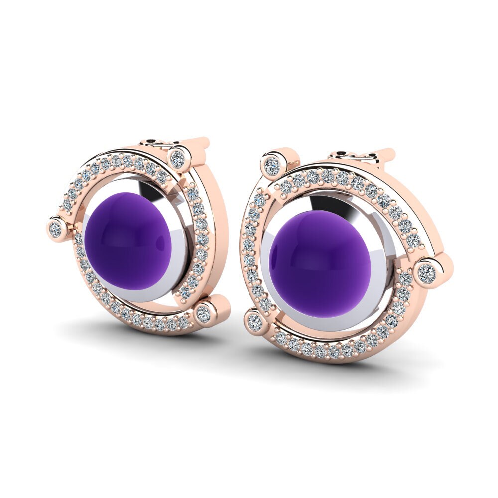 18ct Rose & White Gold Women's Earring Linnora