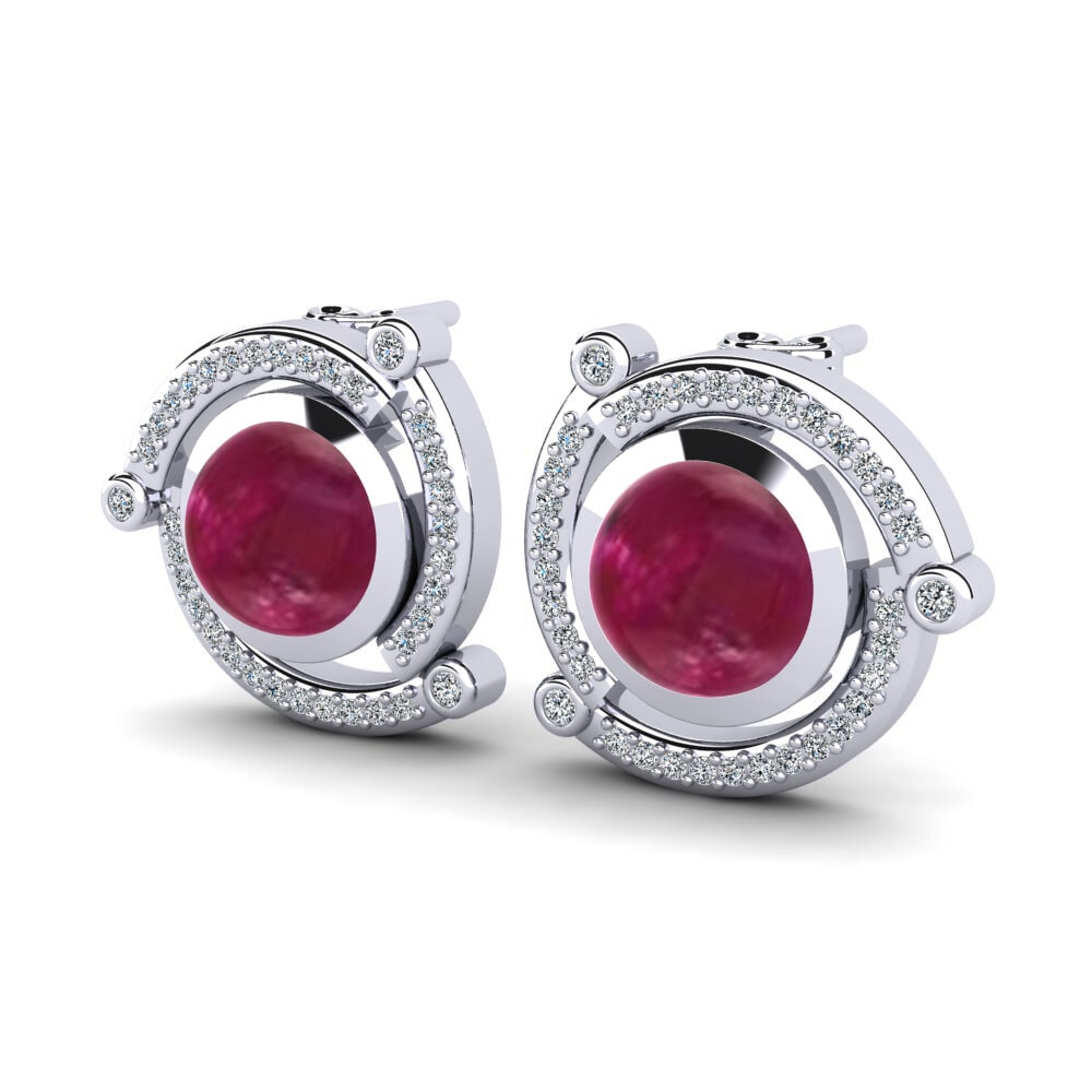 Cabochon Ruby Women's Earring Linnora