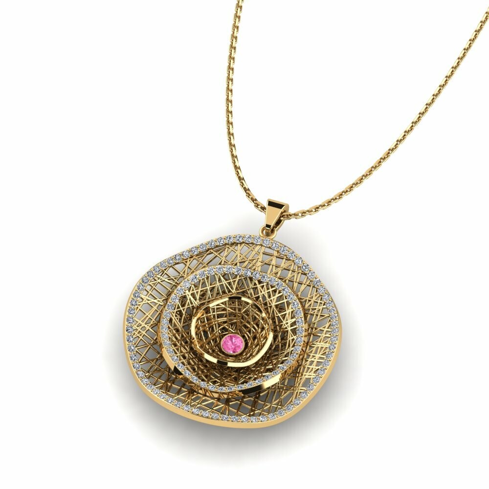 Roze Saffier Dames Hanger Linos