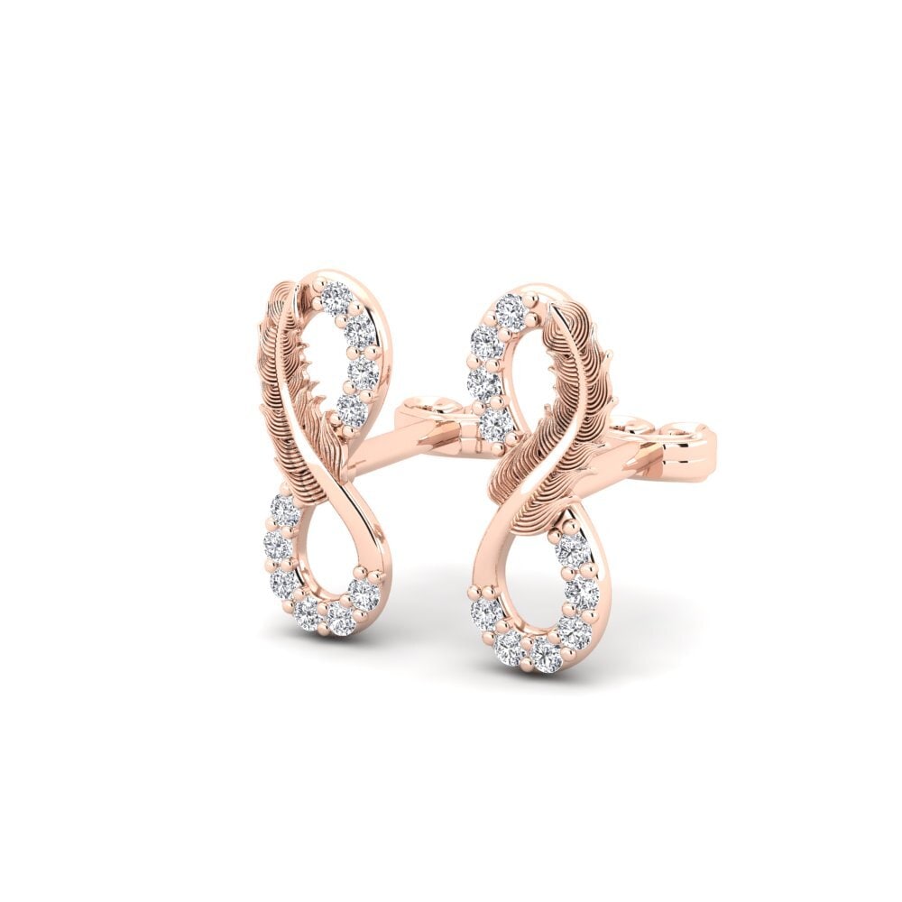 14k Oro Rosa Diamante cultivado en laboratorio Pendiente de mujer Linstant