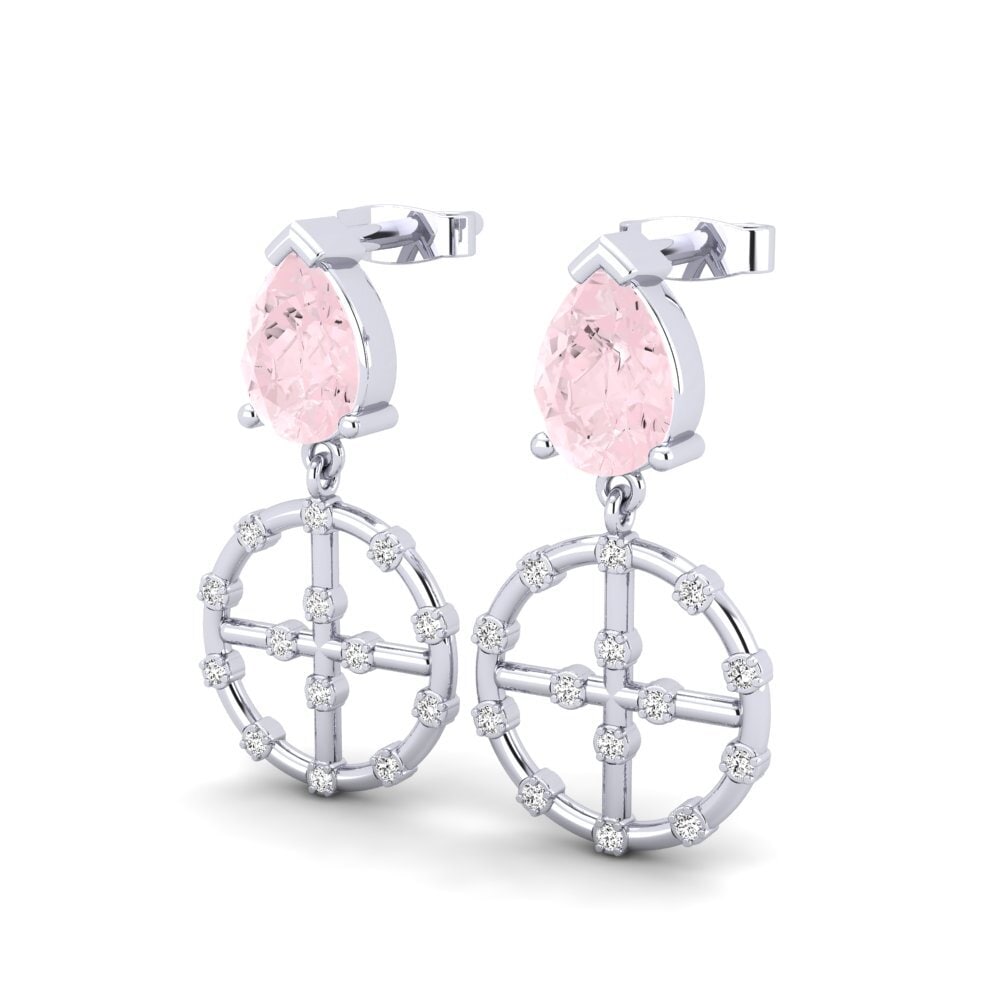 Pear Rose Quartz Women's Earring Linusy
