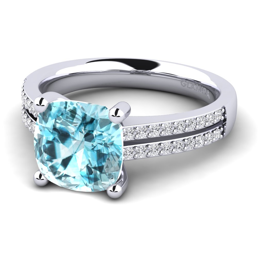 Blue Zircon Engagement Ring Liorit