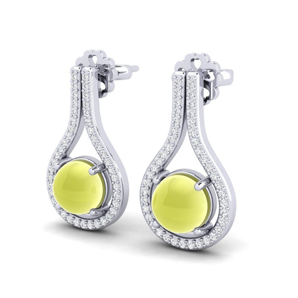 Cabochon Lemon Topaz Women's Earring Liriene