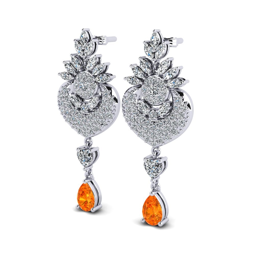 Orangefarbener Saphir Damen ohrring Lisette