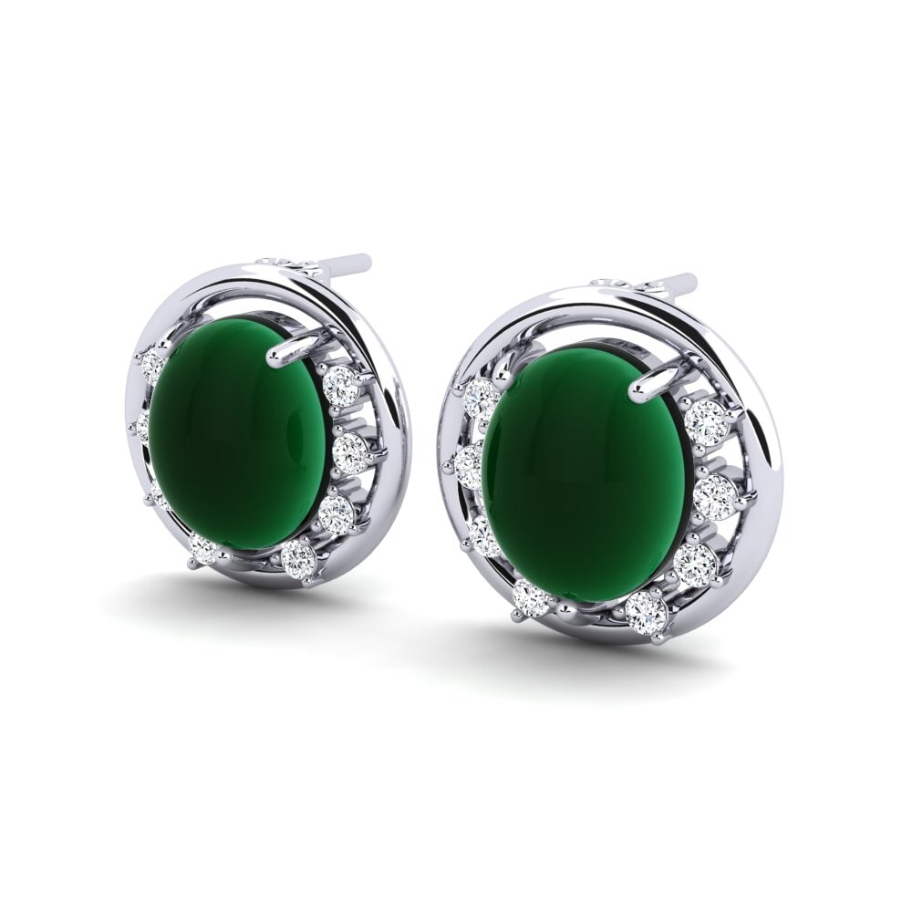 Đá Cabochon Ngọc Lục Bảo Bông tai nữ Lislera