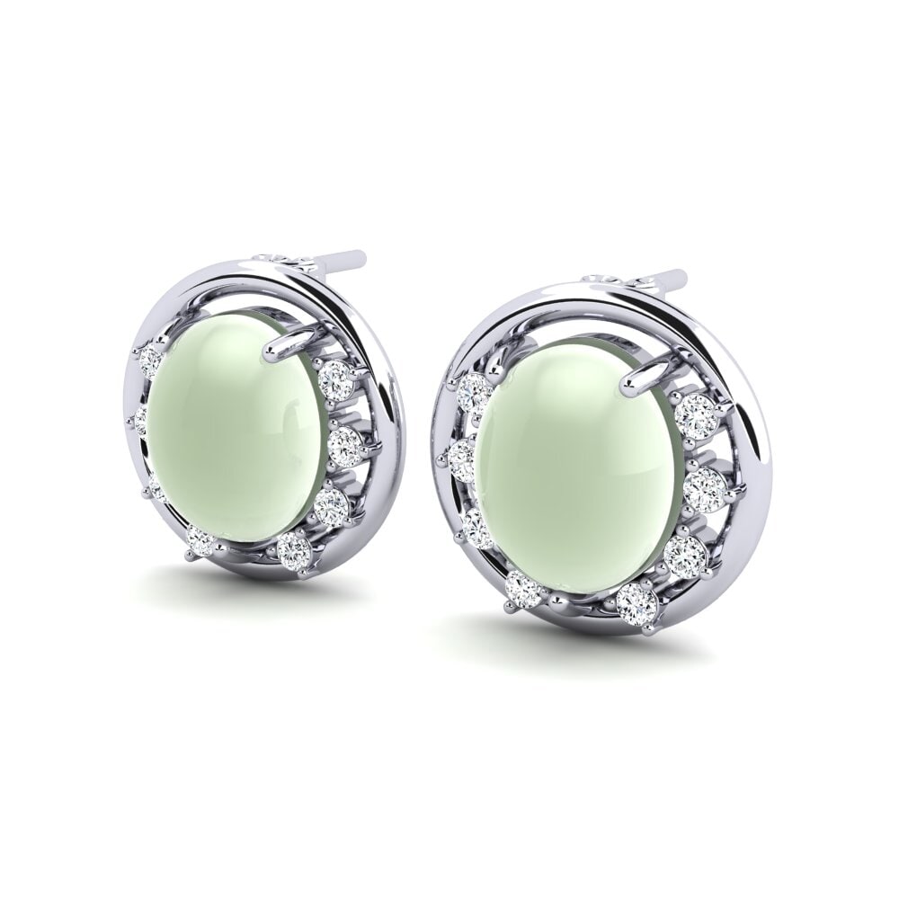 Cabochon Green Amethyst Women's Earring Lislera
