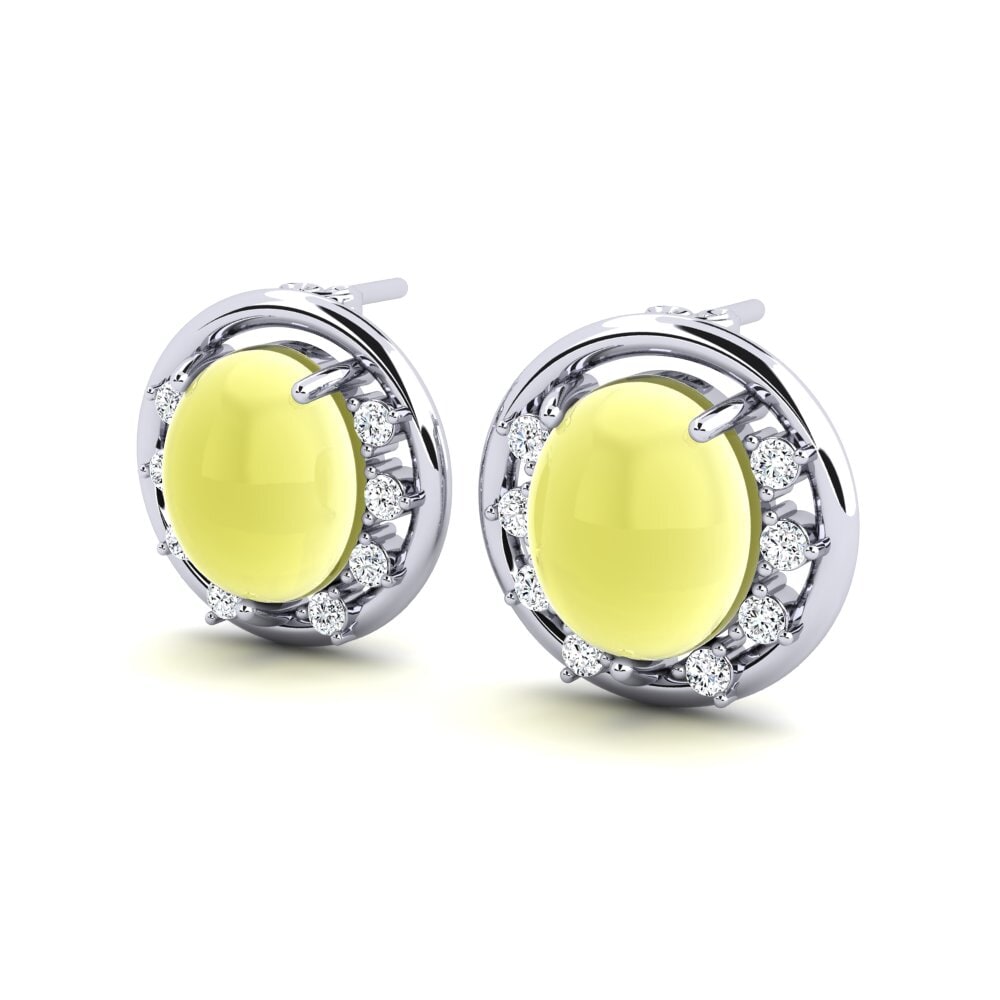 Đá Cabochon Topaz Vàng Bông tai nữ Lislera