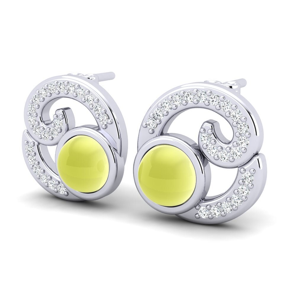 Đá Cabochon Topaz Vàng Bông tai nữ Lismary