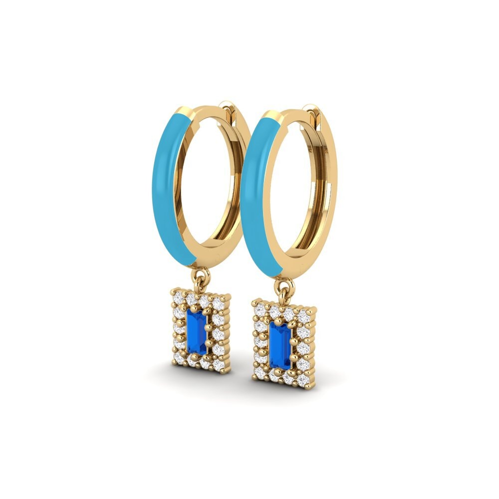 sapphire-zirconia ต่างหู Lismore