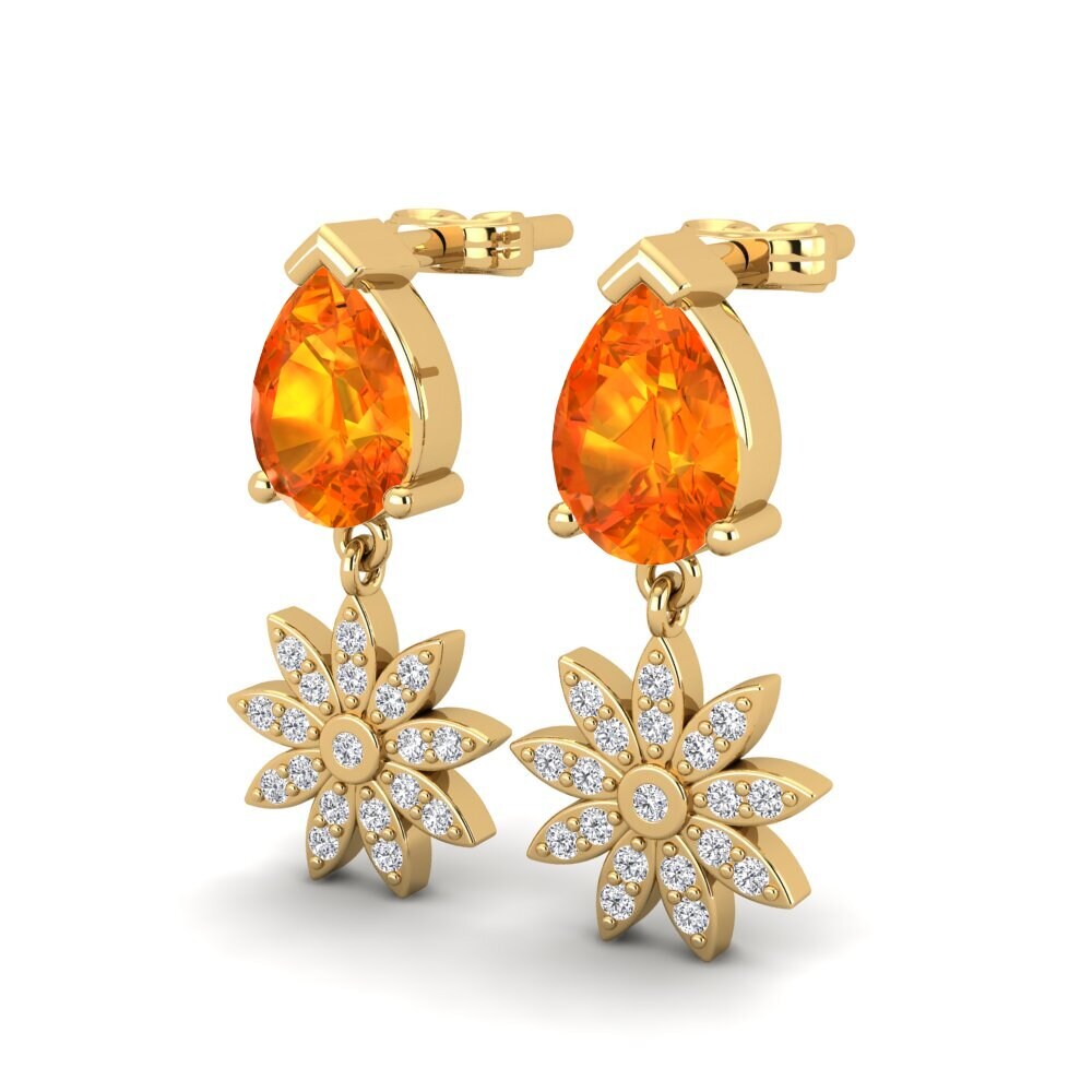 Orangefarbener Saphir Damen ohrring Listar