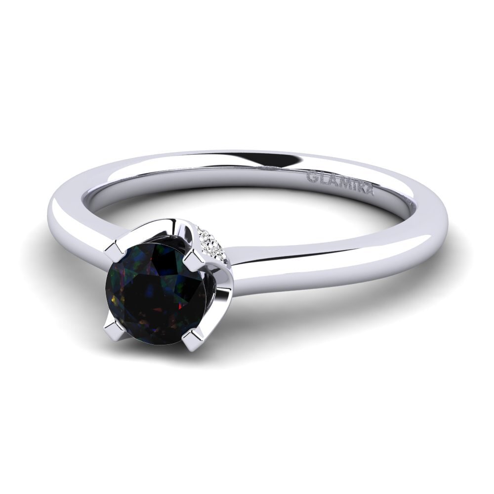 Opalo Negro Anillo de compromiso Litzy
