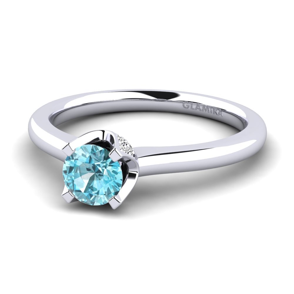 Circón Azul Anillo de compromiso Litzy
