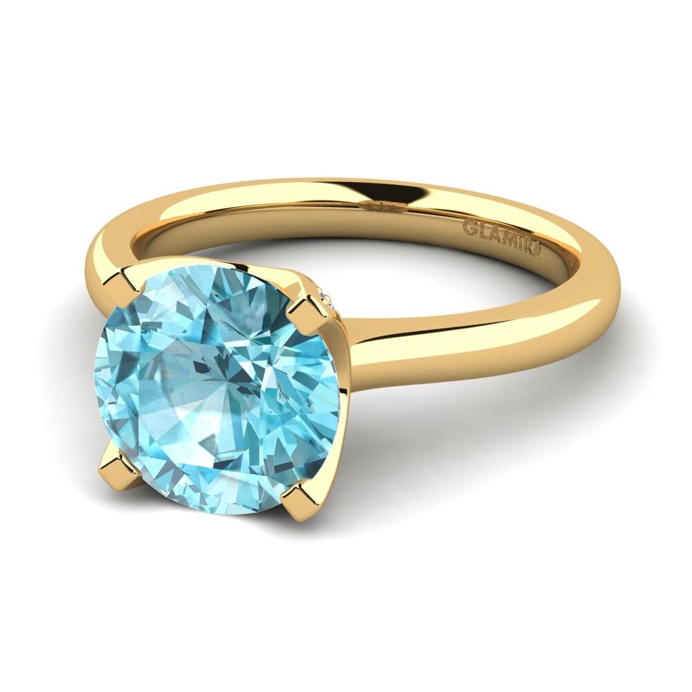 Blue Zircon Engagement Ring Litzy 3.0 crt