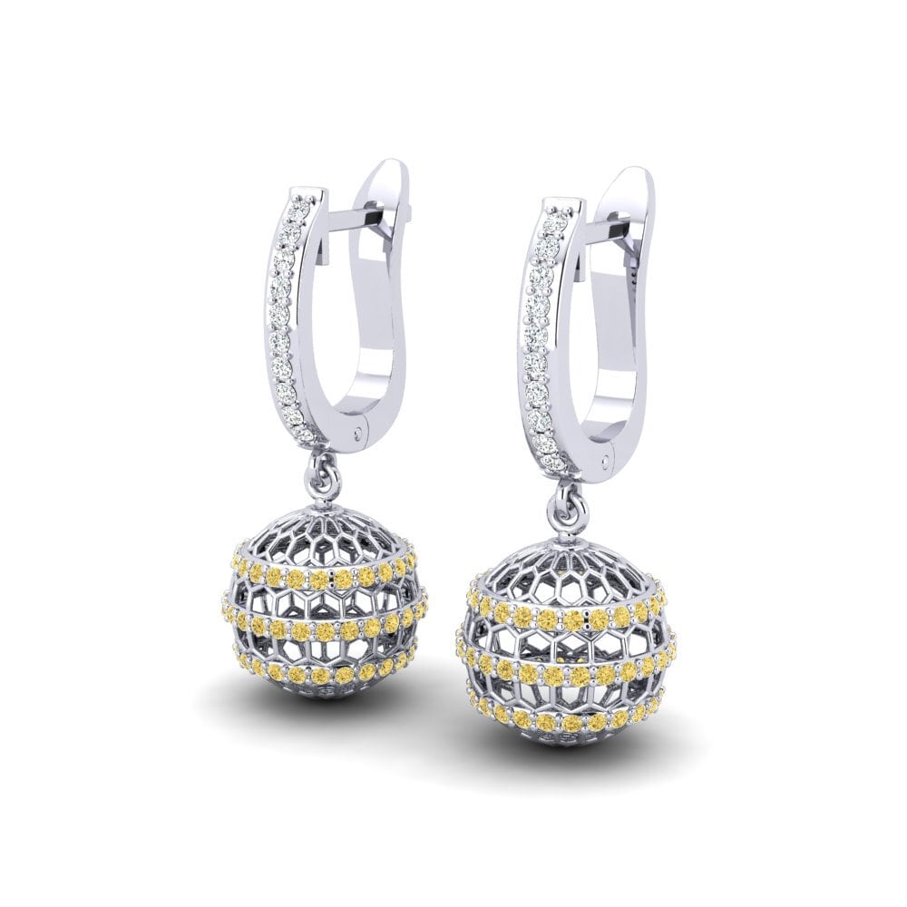 Diamante Amarillo Pendiente de mujer Lobelia