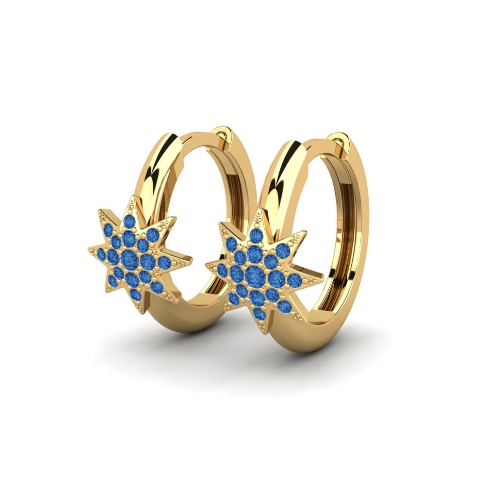 Donker Blauwe Zirkoon Dames Oorbellen Lodystar