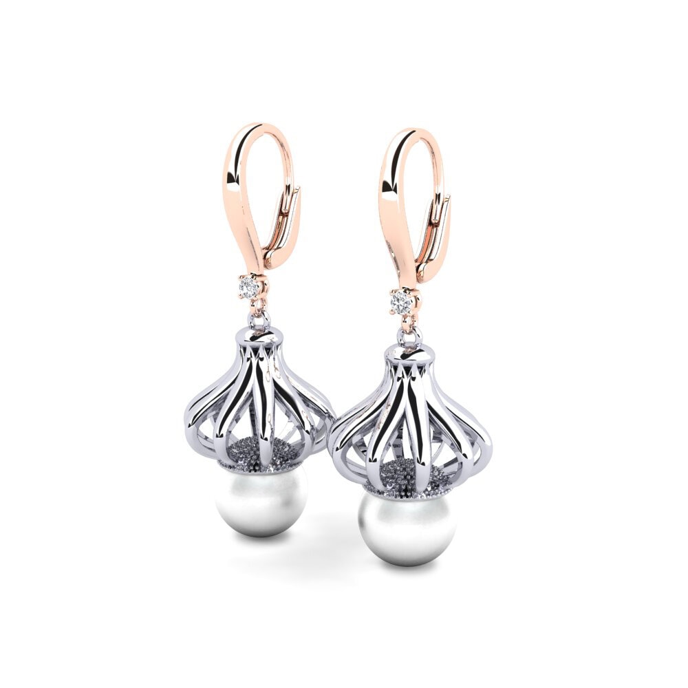 9ct Rose & White Gold Lab Grown Diamond Women's Earring Logeable