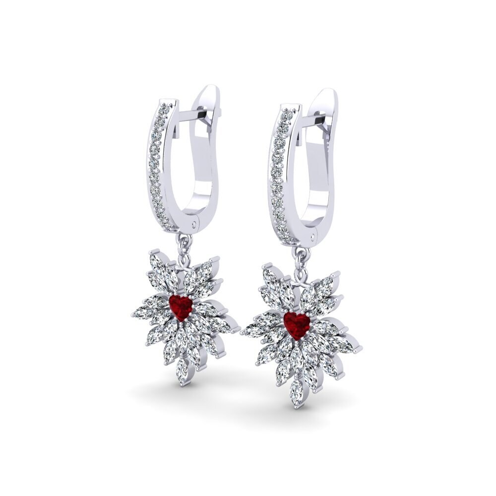 Đá Ruby / Hồng Ngọc Bông tai nữ Loin