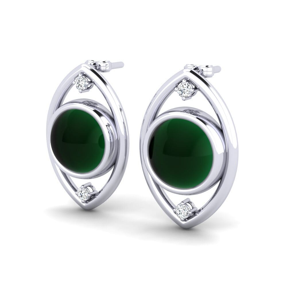 Đá Cabochon Ngọc Lục Bảo Bông tai nữ Lolicia