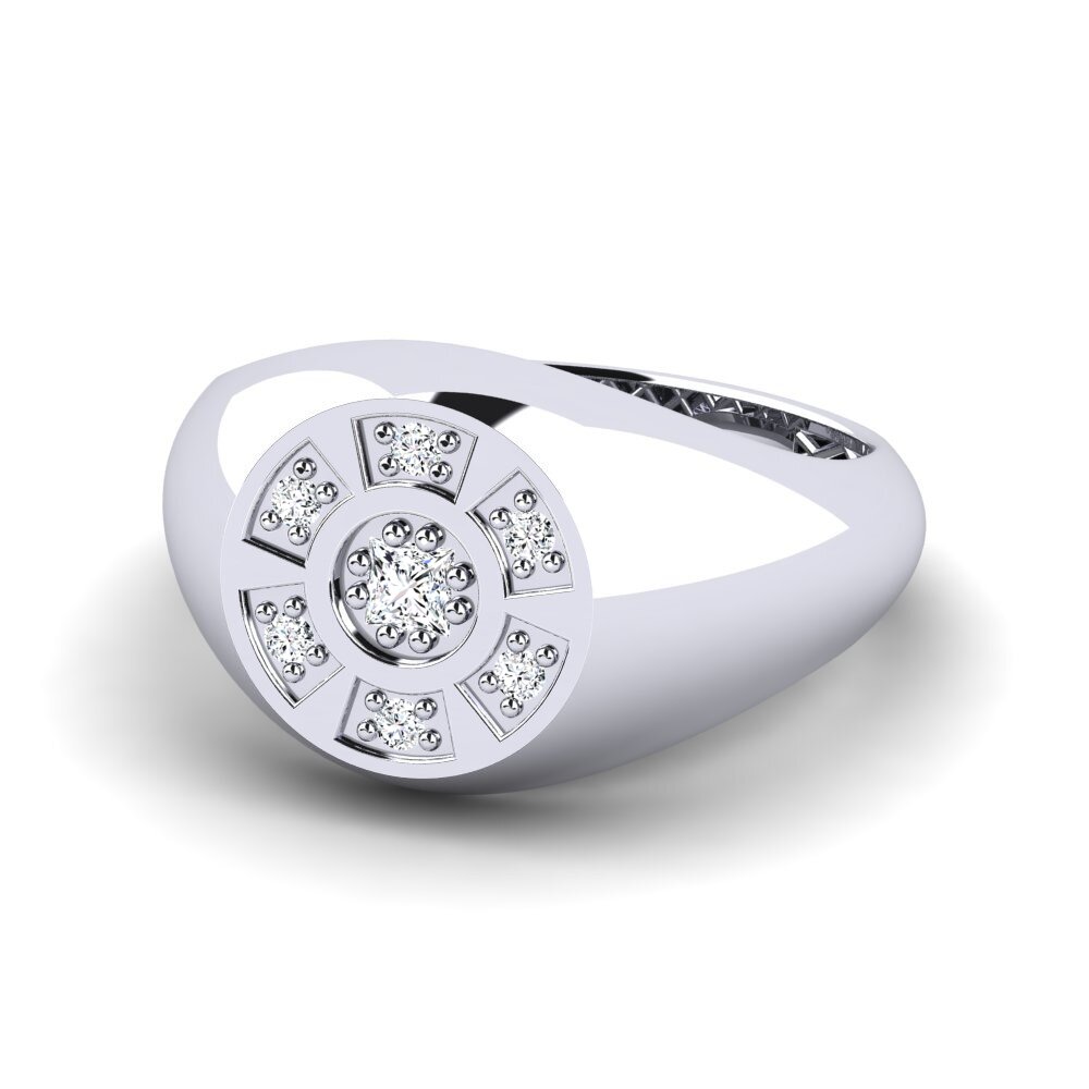 14k Oro Blanco Anillo meñique Loluto