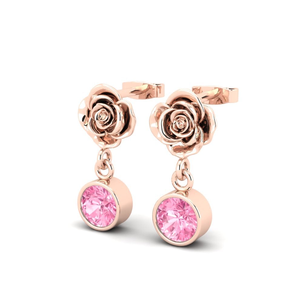 Oro Rosso 375 Zaffiro Rosa Orecchino da donna Loralty