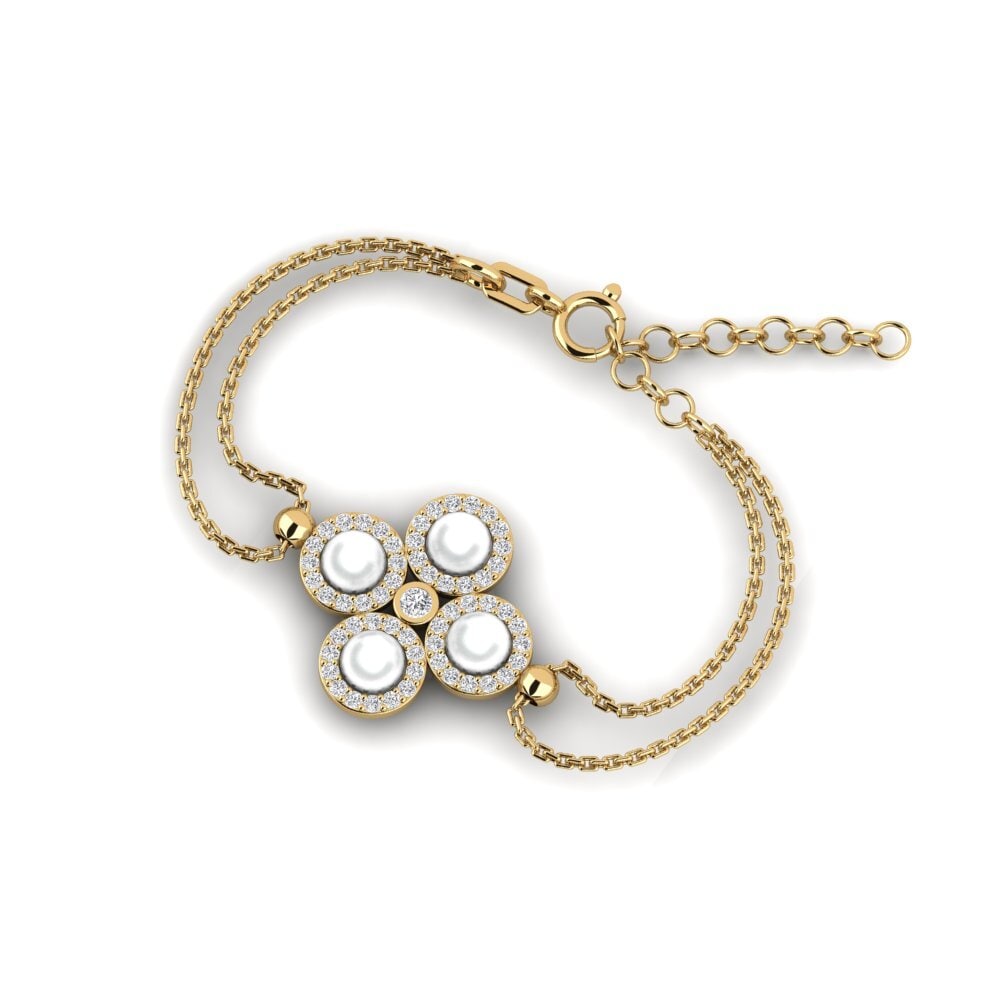 18k Oro Amarillo Diamante cultivado en laboratorio Pulsera de Mujer Lorfis