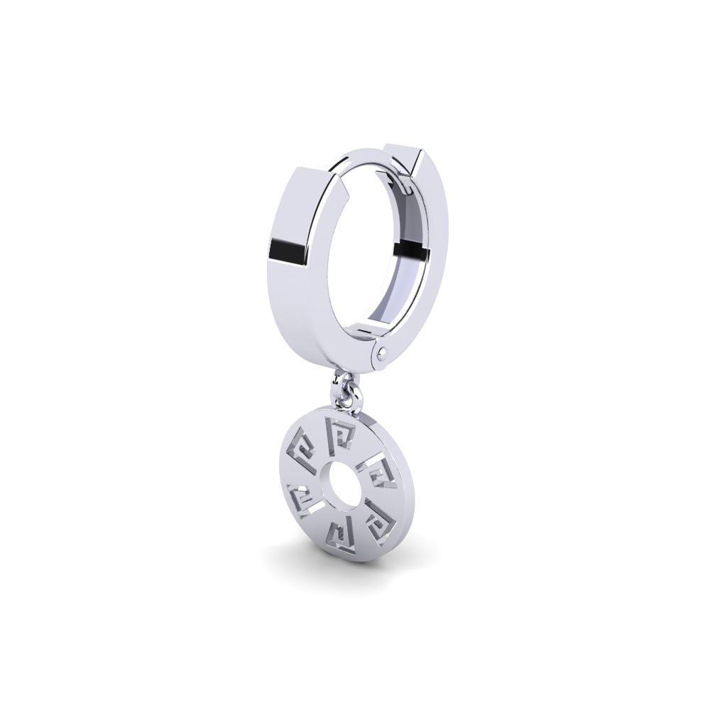 9k Oro Blanco Pendiente para hombre Loruser