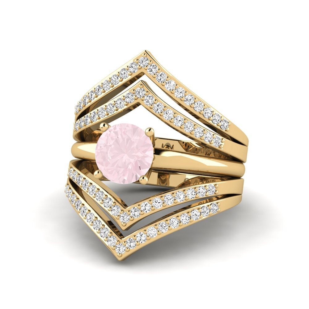 Rosenquarz Ring Losten SET