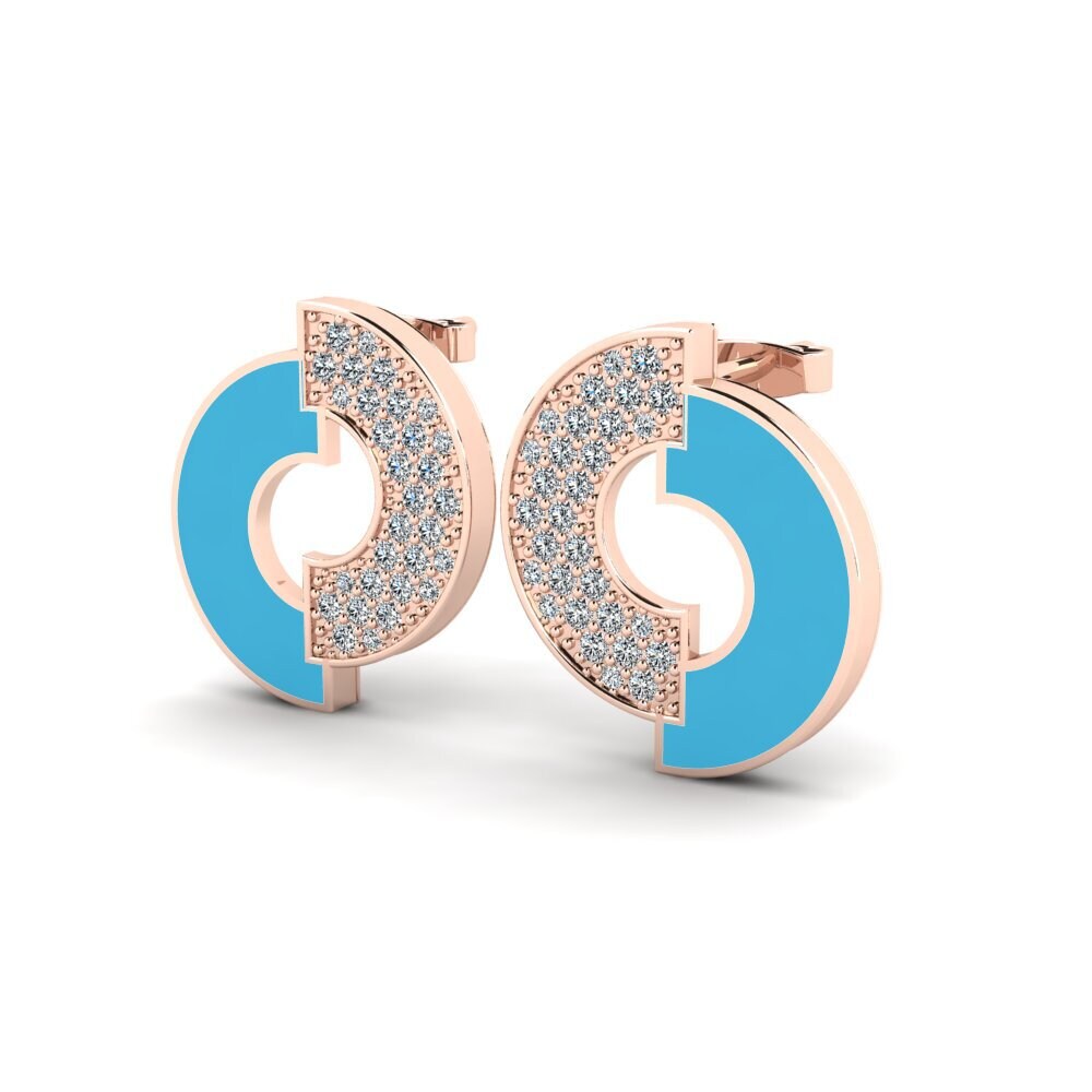 18k Oro Rosa Pendiente de mujer Lotis