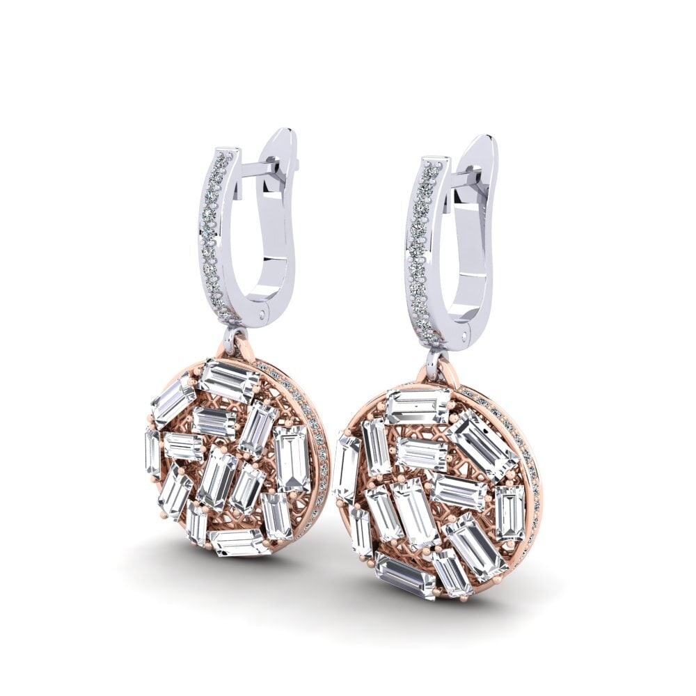 14k White & Rose Gold Women's Earring Loustic