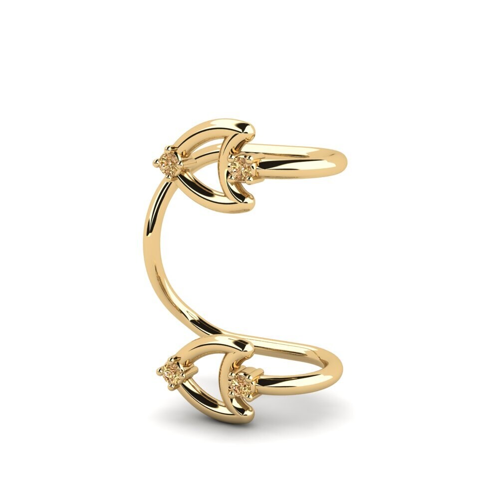 14ct Yellow Gold Brown Diamond Women's Earring Lovetter